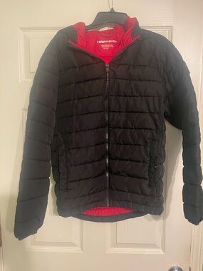 Hawke & Co Black Puffer Jacket with Red Lining for Kids